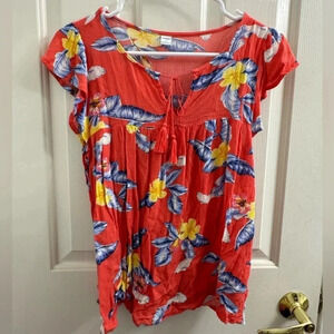 Old navy floral short sleeve summer blouse